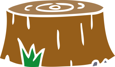 Bir insan tarafından çizilmiş bir ağaç kütüğünün el çizimi karalaması.