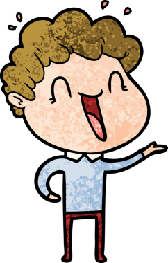 Bir insan tarafından çizilmiş mutlu bir adam.