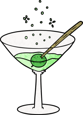 bir insan tarafından çizilmiş karikatür kokteyli