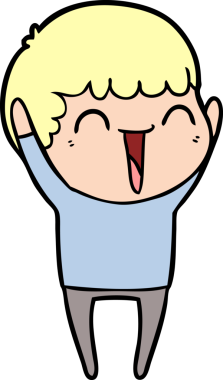 Bir insan tarafından çizilmiş mutlu bir adam.