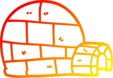 Bir insan tarafından çizilmiş bir kış eskimosunun sıcak çizgi çizimi