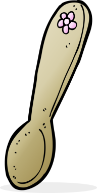 Bir insan tarafından çizilmiş bir kaşık.