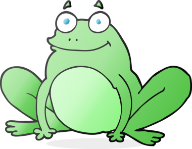 Bir insan tarafından çizilmiş mutlu kurbağa çizimi.