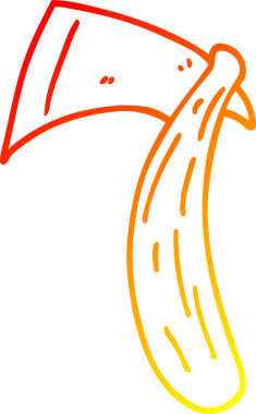 Bir insan tarafından çizilmiş viking baltasının sıcak çizgi çizimi