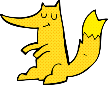 bir insan tarafından çizilmiş tilki çizgi filmi