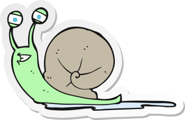 Bir insan tarafından çizilmiş bir salyangozun çıkartması.