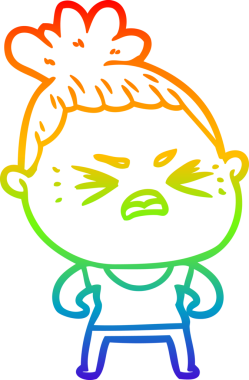 Bir insan tarafından çizilmiş kızgın bir karikatür çizimi.