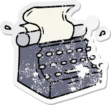 Bir insan tarafından çizilmiş eski moda daktilo karalaması.