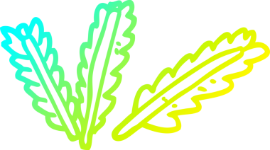 Bir insan tarafından çizilmiş dağınık yaprakların soğuk gradyan çizimi