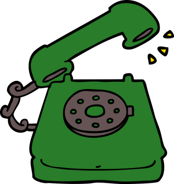 bir insan tarafından çizilmiş eski bir telefon.