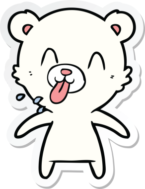 Bir insan tarafından çizilmiş kaba bir kutup ayısının çıkartması.