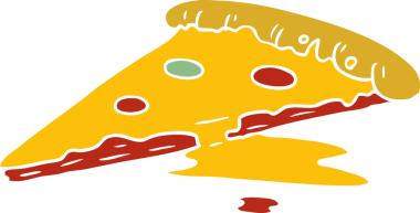 Bir insan tarafından çizilmiş bir dilim pizzanın karalaması.