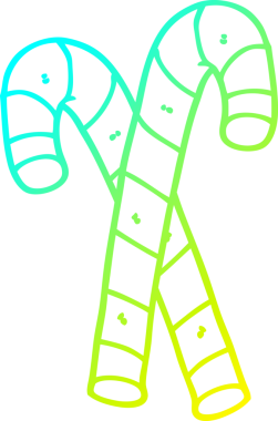 Bir insan tarafından çizilmiş çizgi film şeker kamışlarının soğuk gradyan çizimi.