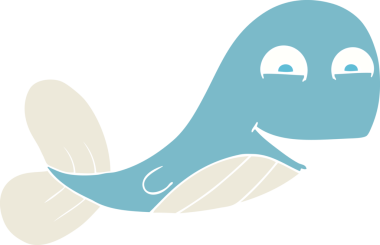 Bir insan tarafından çizilmiş bir balinanın düz renk çizimi