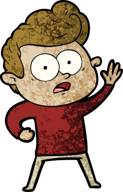 Bir insan tarafından çizilmiş çizgi film bakışlı adam.