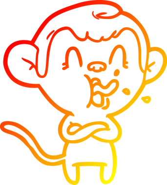 İnsan tarafından çizilmiş çılgın bir çizgi maymunun sıcak çizgi çizimi