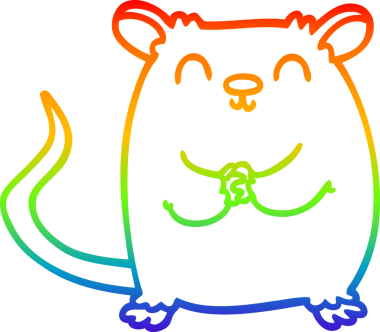 gökkuşağı gradyan çizgi çizimi bir insan tarafından çizilmiş mutlu fare