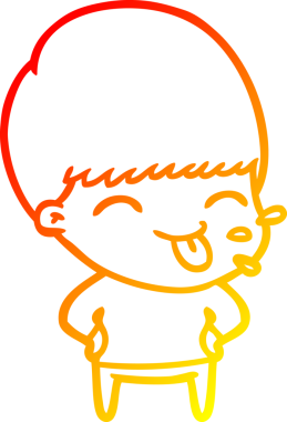 Bir insan tarafından çizilmiş komik bir çizgi film çocuğu çizimi.