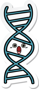 Bir insan tarafından çizilmiş şirin bir DNA ipliğinin çıkartması.