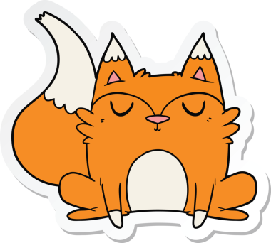 Bir insan tarafından çizilmiş bir tilkinin çıkartması.