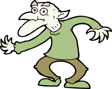 Bir insan tarafından çizilmiş çizgi film cinleri.