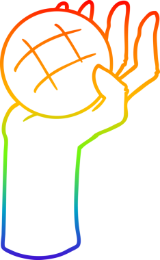 gökkuşağı gradyan çizgi çizimi bir insan tarafından çizilmiş çizgi el fırlatan top