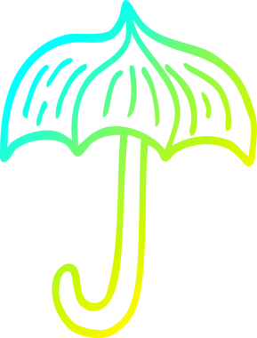 Bir insan tarafından çizilmiş bir şemsiye dövmesinin soğuk gradyan çizimi.