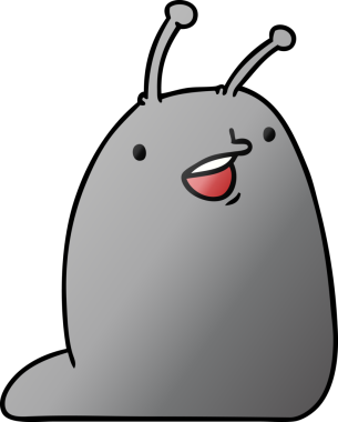 bir insan tarafından çizilmiş sevimli bir kawaii sümüklüböceğinin çizgi film çizimi