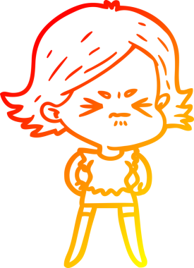 Bir insan tarafından çizilmiş kızgın bir karikatür çizimi.