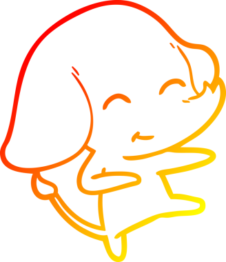 Bir insan tarafından çizilmiş şirin bir fil çizimi.