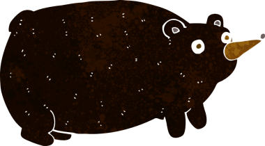 Bir insan tarafından çizilmiş komik çizgi film ayısı.