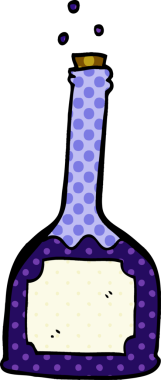 Bir insan tarafından çizilmiş sihirli iksir.