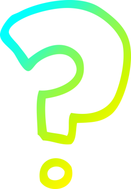 Bir insan tarafından çizilen soru işaretinin soğuk gradyan çizgisi