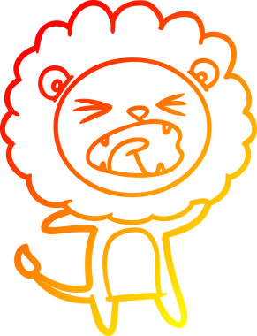 Bir insan tarafından çizilmiş karikatür aslanının sıcak çizgi çizimi