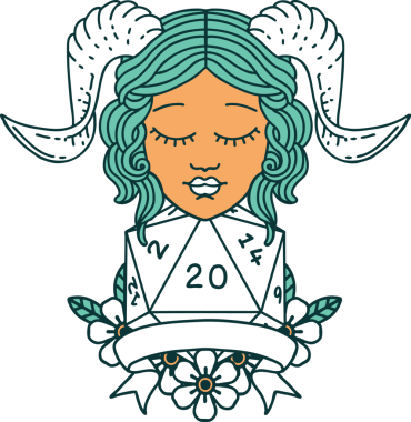 Retro Dövme Biçimi Bir insan tarafından çizilmiş doğal 20 D20 rulo ile sıralanır