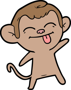 Bir insan tarafından çizilmiş komik çizgi maymun.