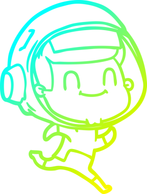 Bir insan tarafından çizilmiş mutlu bir astronot çizgi roman çizimi.