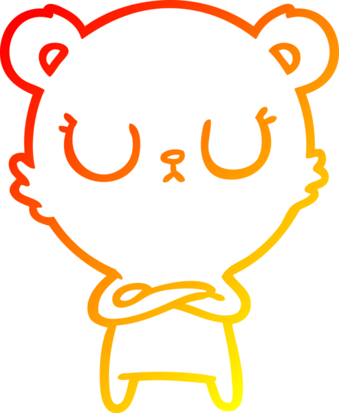 Bir insan tarafından çizilmiş barışçıl bir ayı yavrusunun sıcak çizgi çizimi