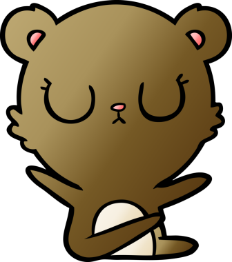 Bir insan tarafından çizilmiş barışçıl çizgi film ayısı.