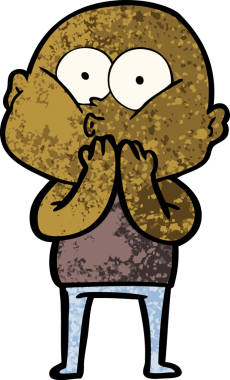 Bir insan tarafından çizilmiş kel bir adam.