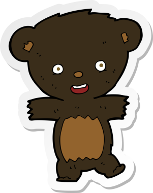 Bir insan tarafından çizilmiş oyuncak ayı yavrusunun çıkartması.