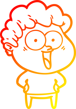 Bir insan tarafından çizilmiş mutlu bir adamın çizgi çizimi.