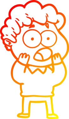 Bir insan tarafından şaşırtılarak çizilen çizgi film karakterinin sıcak çizgi çizimi.