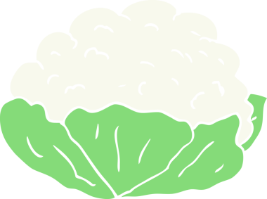 Bir insan tarafından çizilmiş karnabahar düz renk çizimi