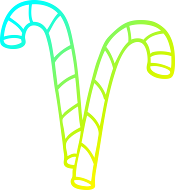 Bir insan tarafından çizilmiş pembe şeker kamışının soğuk çizgi çizimi.