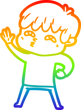 Gökkuşağı gradyanı çizimi Bir insan tarafından çizilmiş tuhaf bir çizgi