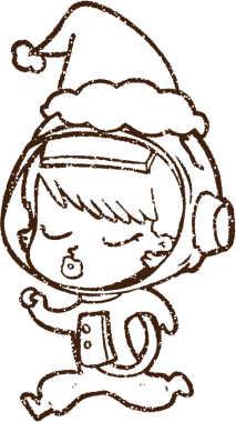 Bir insan tarafından çizilmiş Xmas Astronot Kömür Çizimi