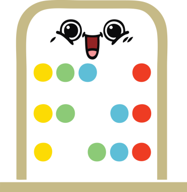 Bir insan tarafından çizilmiş bir abaküsün düz renkli retro karikatürü