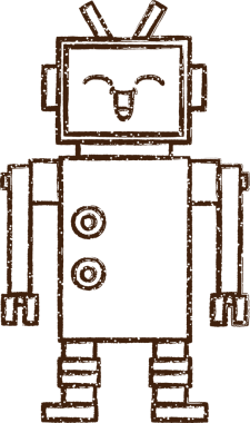 Robot Kömür Bir insan tarafından çizilmiş