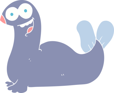 Bir insan tarafından çizilen mühür düz renk çizimi